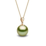 Pistachio Tahitian Treated Pendant, 18ct Yellow Gold