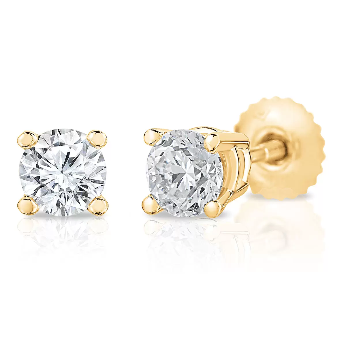 0.50ctw Round Brilliant Cut Stud Earrings, 18k Yellow Gold