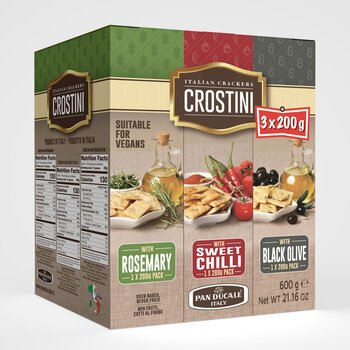Italian Crostini Crackers Variety, 3 x 200g