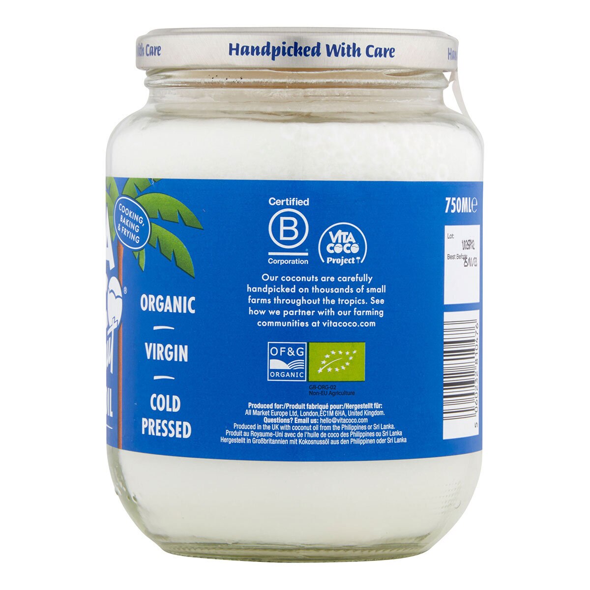 Side on shot of jar