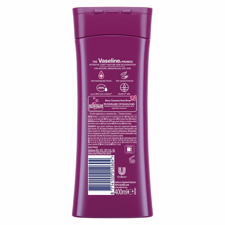 Vaseline Mature Skin Rejuvenation Lotion, 6 x 400ml