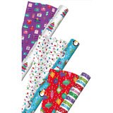 Kirkland Signature 540ft² (50.2m²) Bright Double Sided Gift Wrap - 2 Packs of 3