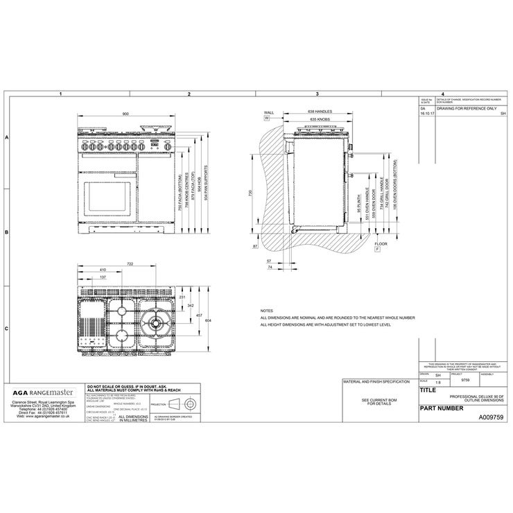 Range Cooker Drawing.pdf Rangemaster Professional Deluxe 90cm Dual Fuel Range Cooker A Rated in ...