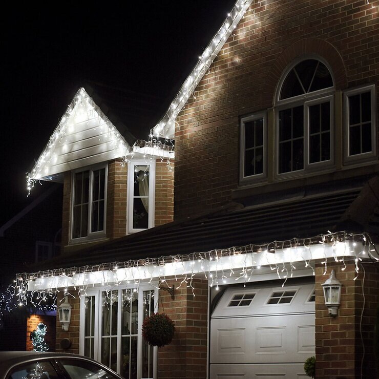 Lights4You 13ft (4m) 152 LED Ice White Outdoor Icicle Light