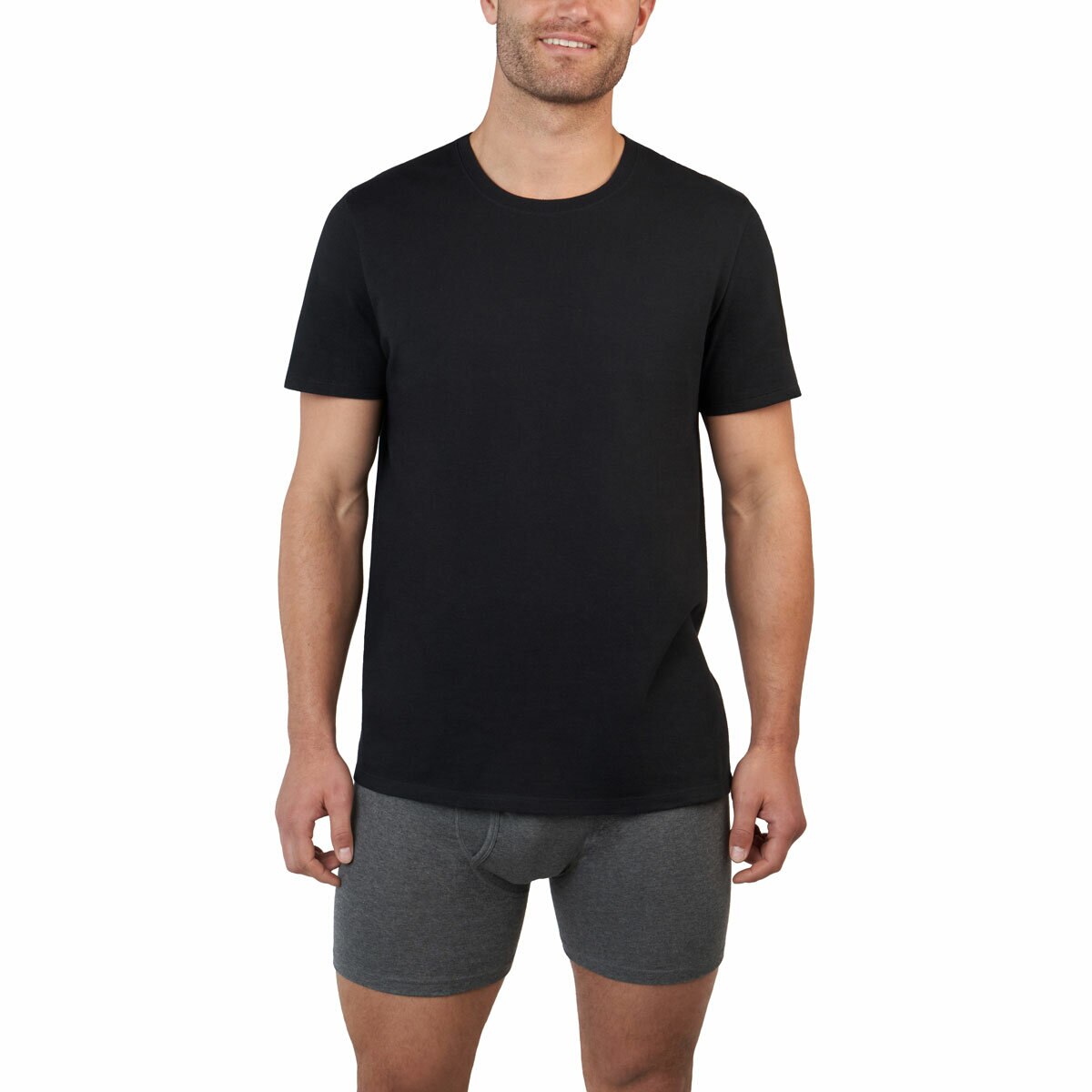 Kirkland Signature Men's Cotton Crewneck T-Shirt, 6 Pack in Black