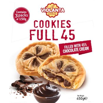 Violanta Cookies Full 45% Chocolate Cream Filled Cookies, 450g