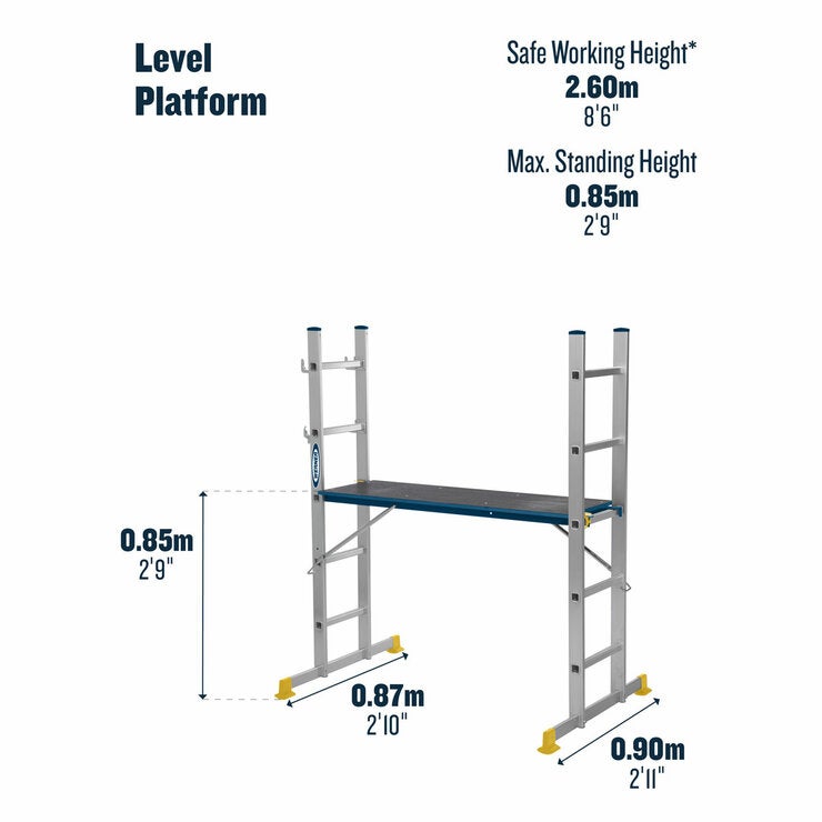 Werner 5-in-1 Combination Ladder with Platform Werner 5-in-1 Combination Ladder with Platform