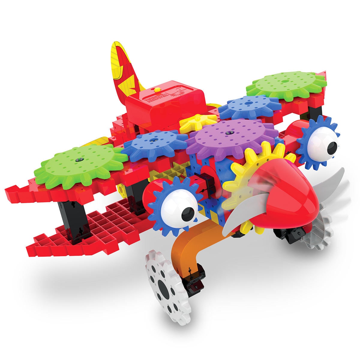 Techno Gears bionic biplane on white background construction set