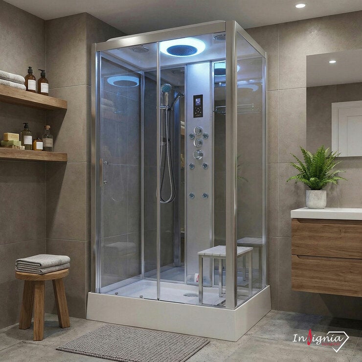 Insignia Diamond 1050 x 850mm Rectangular Steam Shower in 2 Colours Insignia Diamond 1050 x 850mm Rectangular Steam Shower in 2 Colours