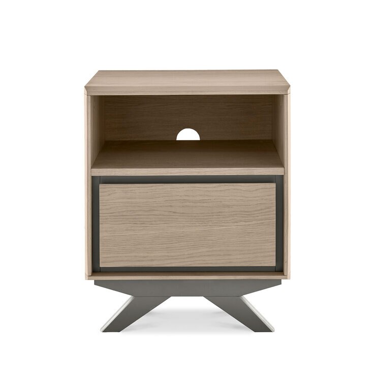 Bentley Designs Brunel Scandi Oak & Dark Grey One Drawer Nightstand, 2 Pack, Dimensions Bentley Designs Brunel Scandi Oak & Dark Grey One Drawer Nightstand, 2 Pack, Dimensions