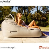 Ambient Lounge Satellite Twin Sofa Outdoor Bean Bag in Light Grey