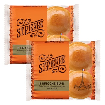 St. Pierre Brioche Buns, 2 x 8 Pack