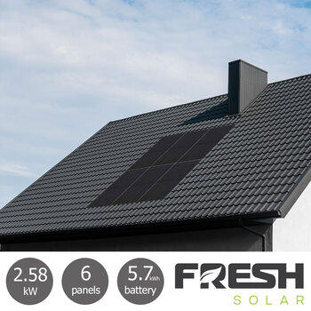 Fresh Electrical 2.58kW Solar PV System [6 Panels] with 5.76kW Fox Battery - Fully Installed