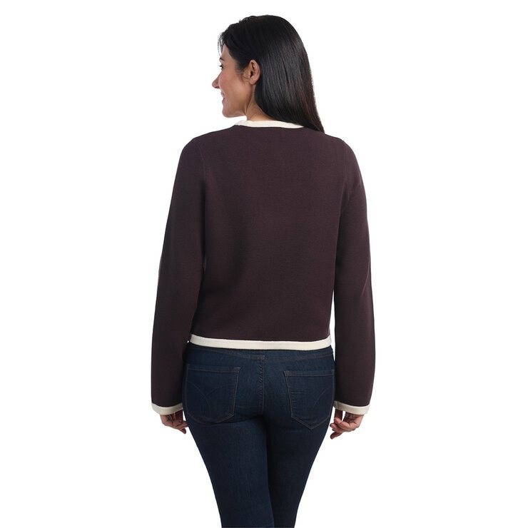 Dalia Ladies Contrast Trim Cardigan Dalia Ladies Contrast Trim Cardigan