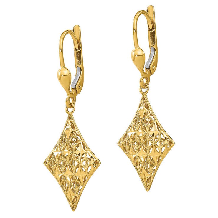 18ct Yellow Gold Diamond Shaped Earrings Costco UK
