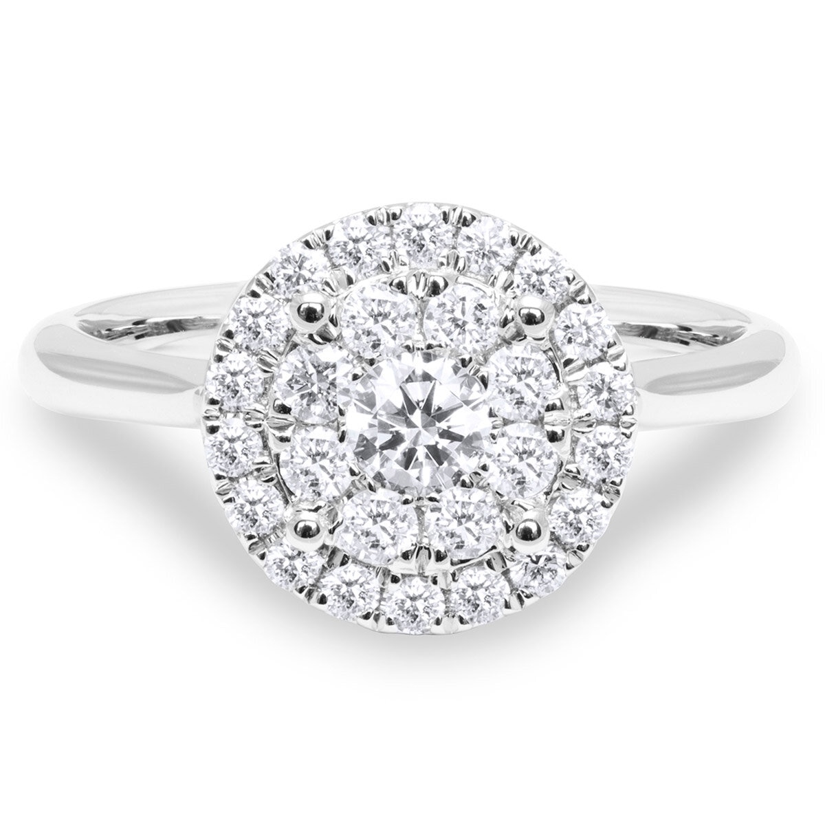 0.62ctw Round Brilliant Cut Diamond Ring, 18ct White Gold