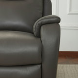 Close up arm detail of Kuka Leather Power 3 Seater Sofa