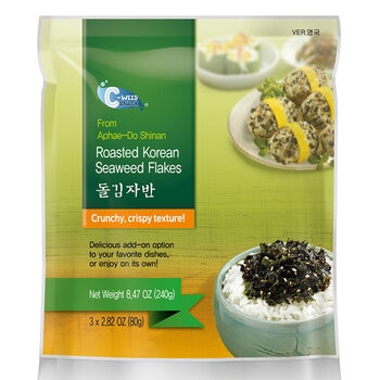 C-Weed Snack Roasted Korean Seaweed Flakes, 3 x 80g