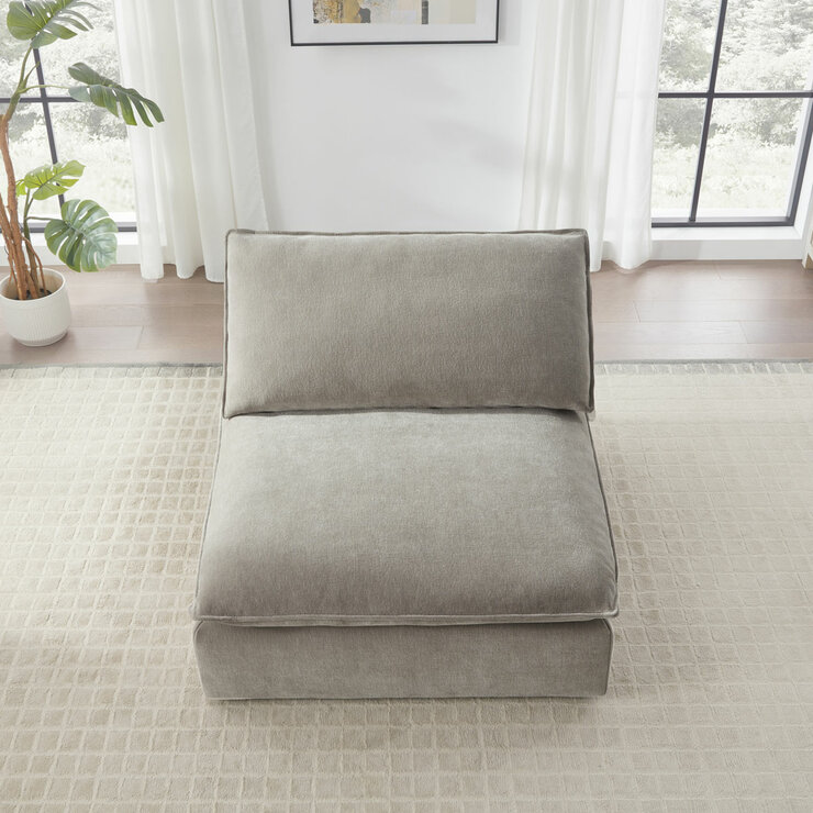 Aiden & Ivy Sereen Beige Fabric Armless Chair Aiden & Ivy Sereen Beige Fabric Armless Chair