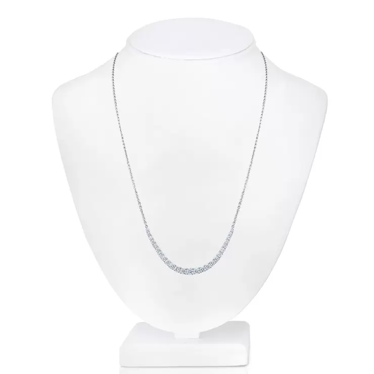 2.50ctw Graduated Diamond Necklace, 14k White Gold