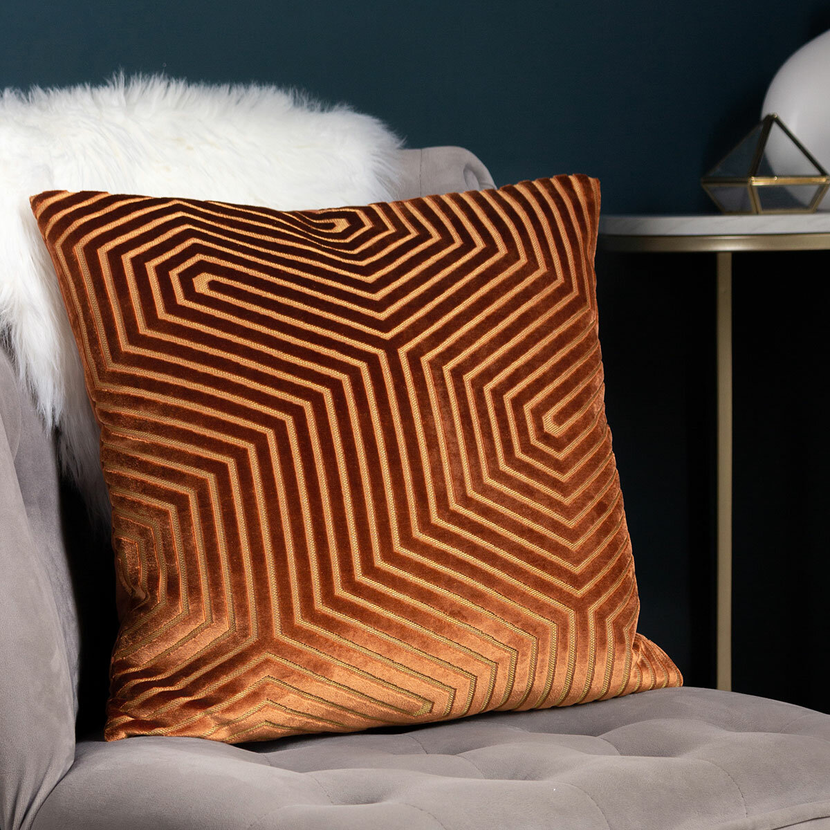 Paoletti Evoke Velvet Feather Fill Cushion 2 Pack in 5 Colours, 45 x 45 cm
