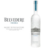 Cut out image of vodka bottle on white baground with information