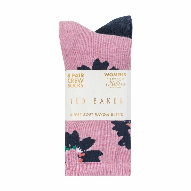 Ted Baker Women's Crew Sock, 8 Pack
