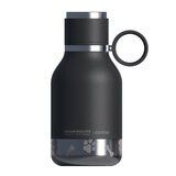 Front of Black and Stainless Steel Bottle