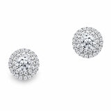 0.99ctw Round Brilliant Cut Diamond Earrings, 18ct White Gold
