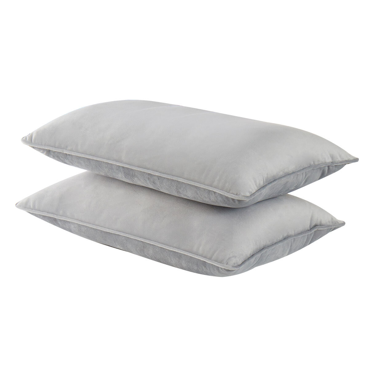 Grey velvet oblong cushion two pack