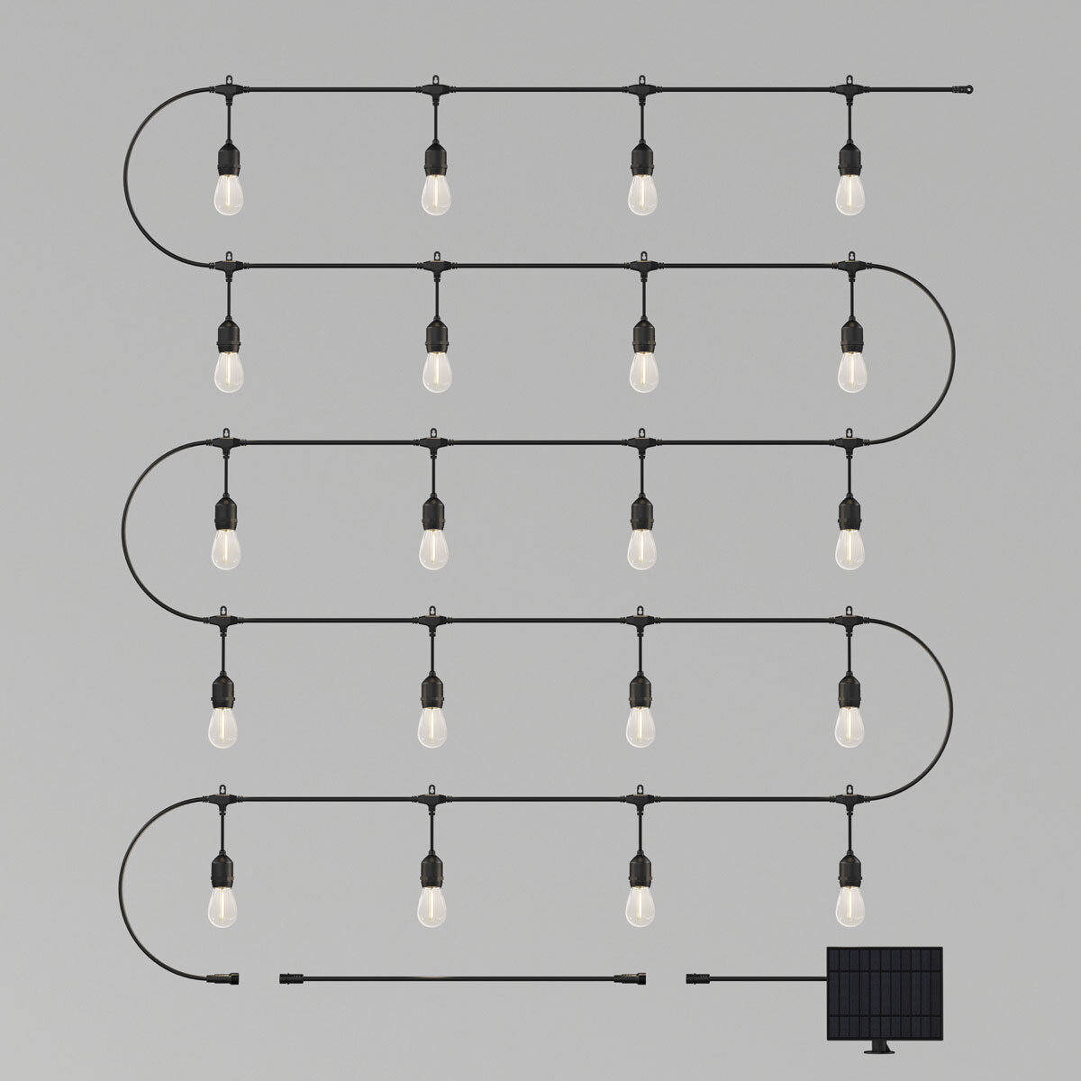 Artika Blaze 40ft - 20 Bulb Outdoor Solar String Lights in Matte Black