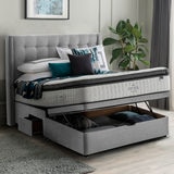 Silentnight Ottoman Divan Base with Bloomsbury Headboard in Slate Grey, King Size