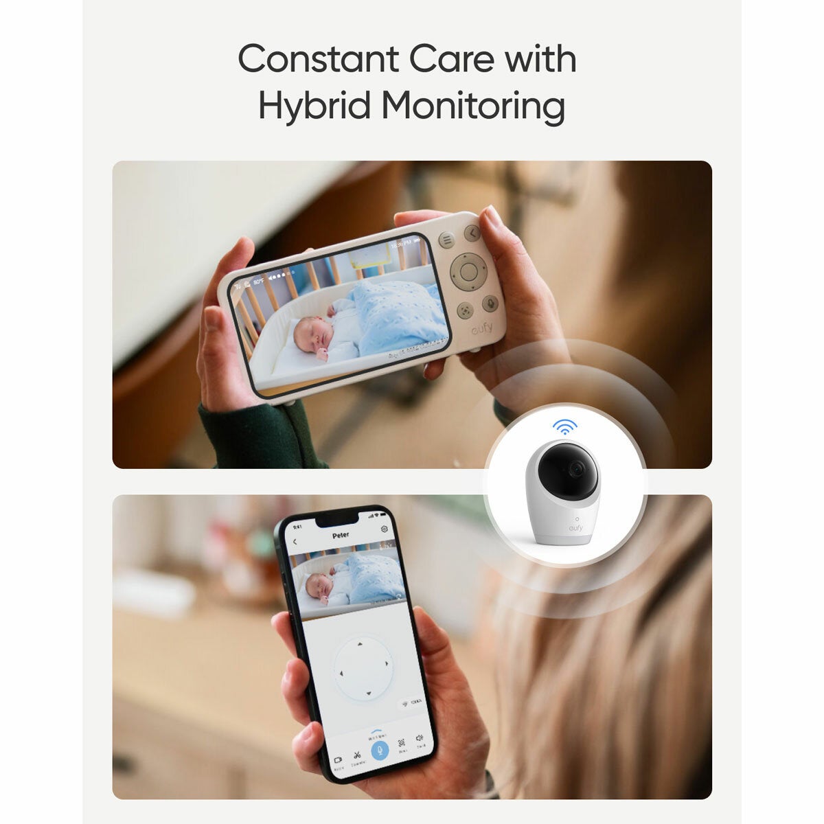 Lifestyle image of constant care with hybrid monitoring Lifestyle image of constant care with hybrid monitoring