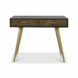 Bentley Designs Sienna Fumed Oak & Peppercorn Dressing Table & Stool Bentley Designs Sienna Fumed Oak & Peppercorn Dressing Table & Stool