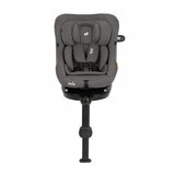 Studio image of the Joie I-Pivot Car Seat from the front set up for a small baby