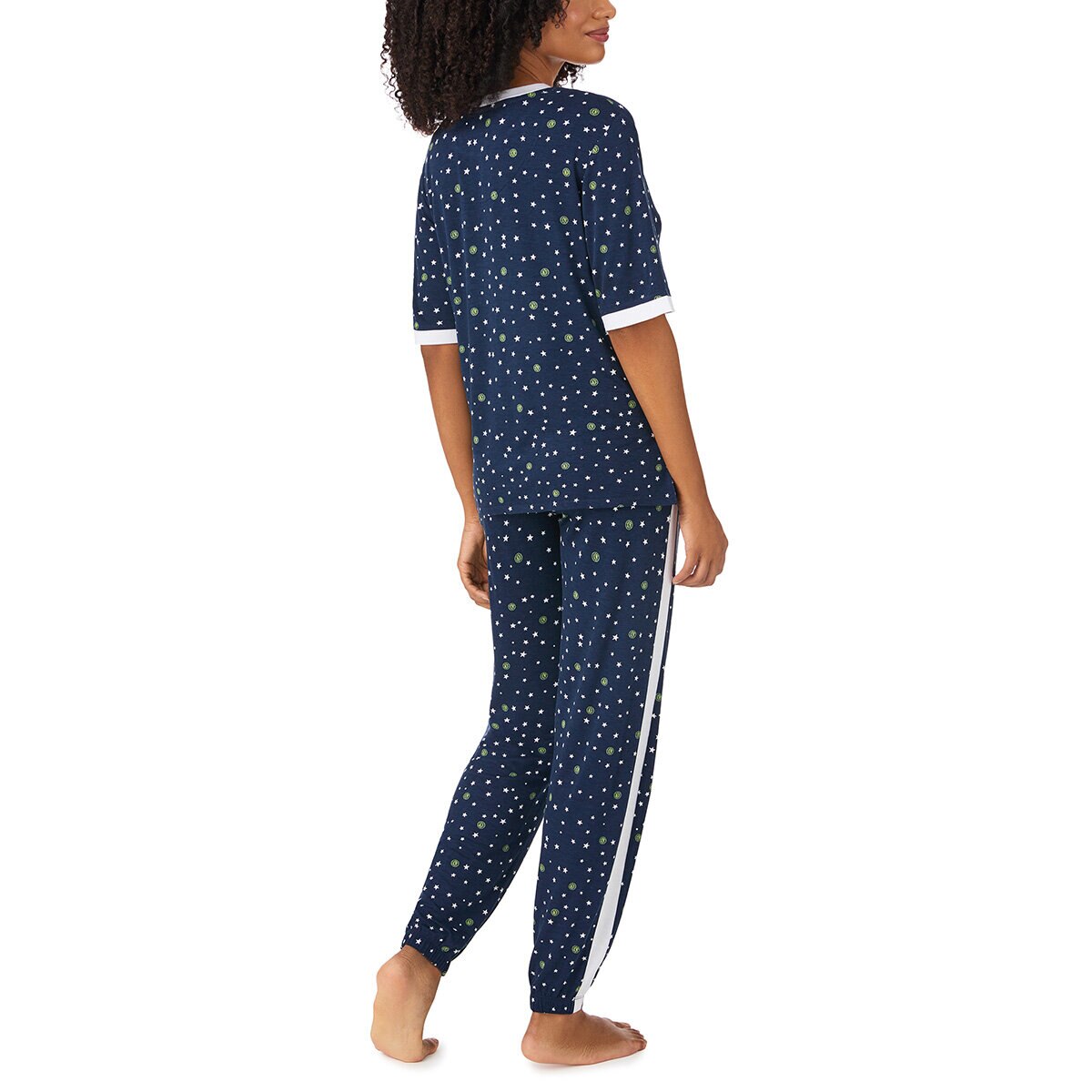 DKNY Ladies Short Sleeve Tee & Jogger Lounge Set in Navy