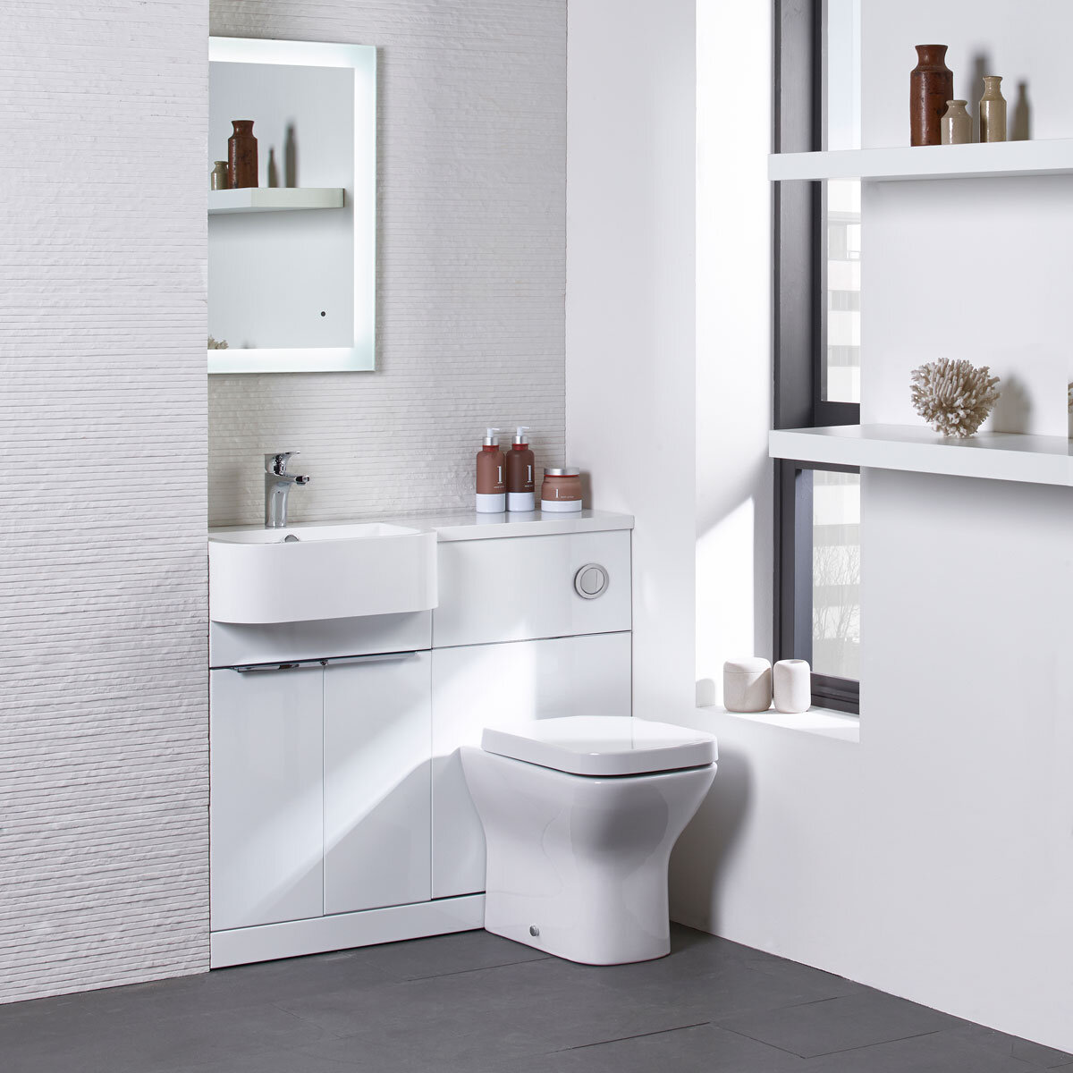 Tavistock Lindo 99.6 cm Floor Mounted Left Hand WC Unit in White