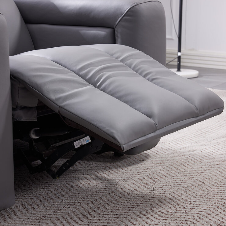 Dallas Grey Leather Power Recliner Armchair