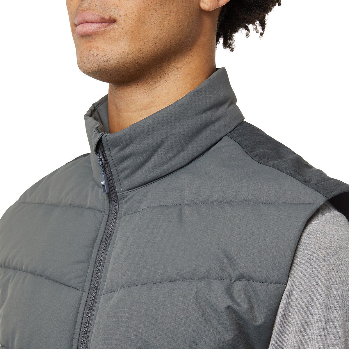 32 Degrees Mens Mixed Media Vest in Grey Extra Extra Large