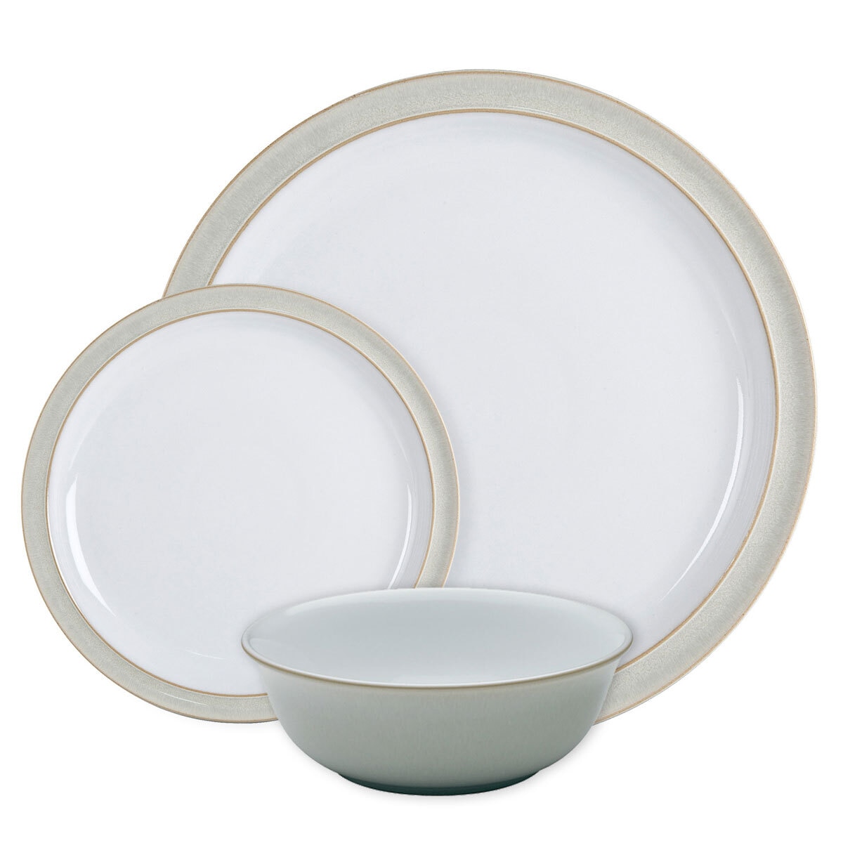 Denby Stoneware 12 Piece Dinnerware Set, Linen