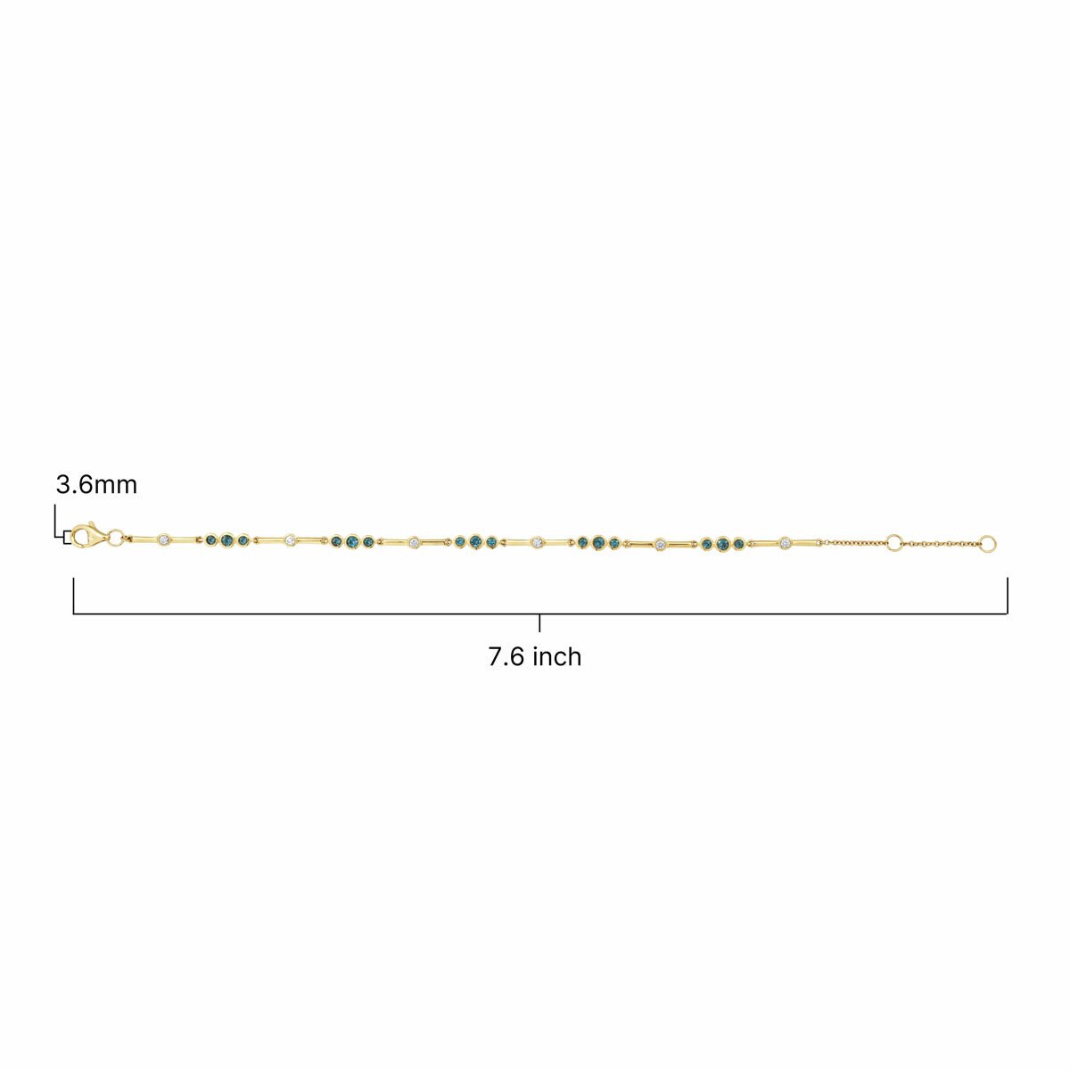 Round Cut Topaz & 0.18ctw Diamond Bracelet, 18ct Yellow Gold