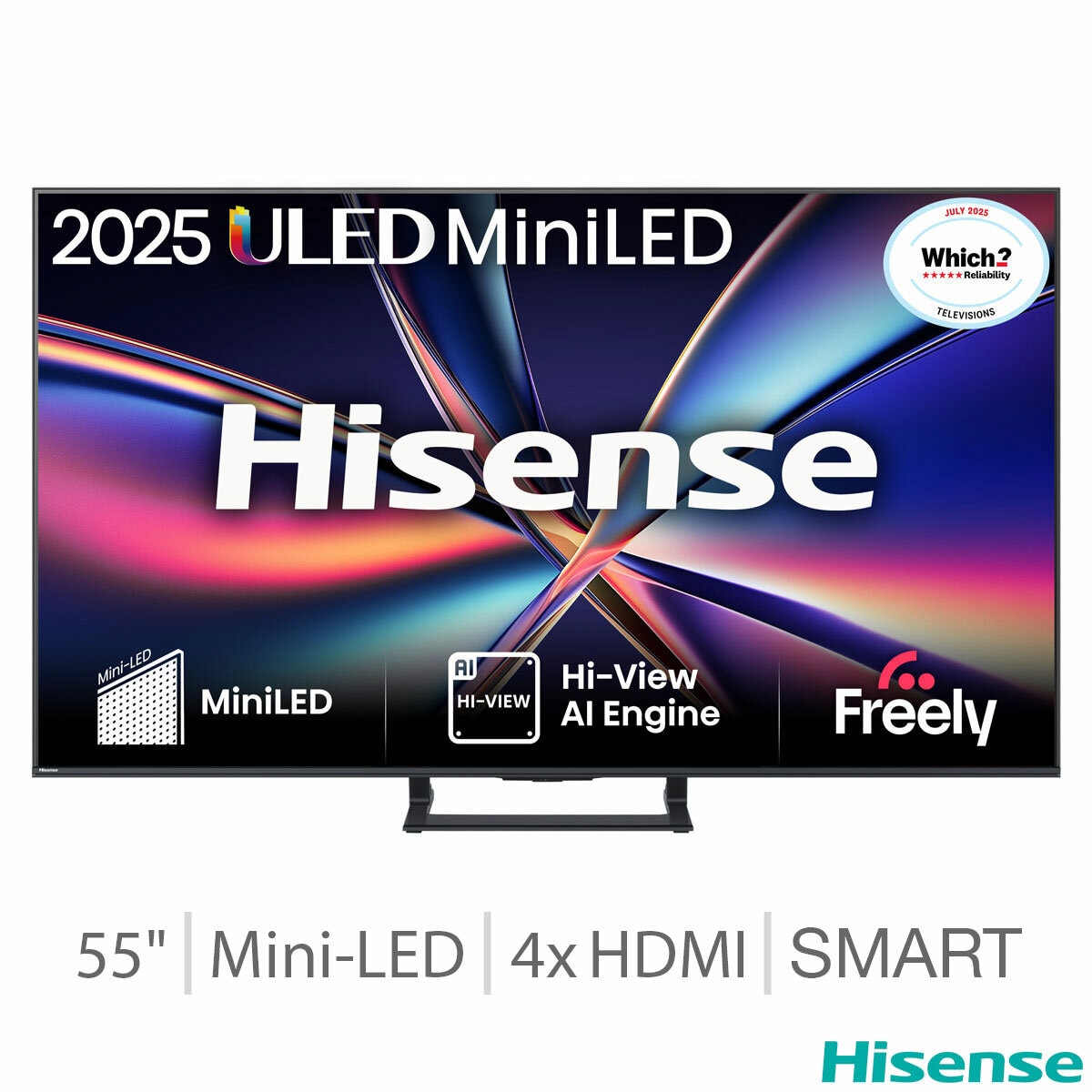 Hisense 55E8QTUK 55 Inch Mini LED HD Smart TV
