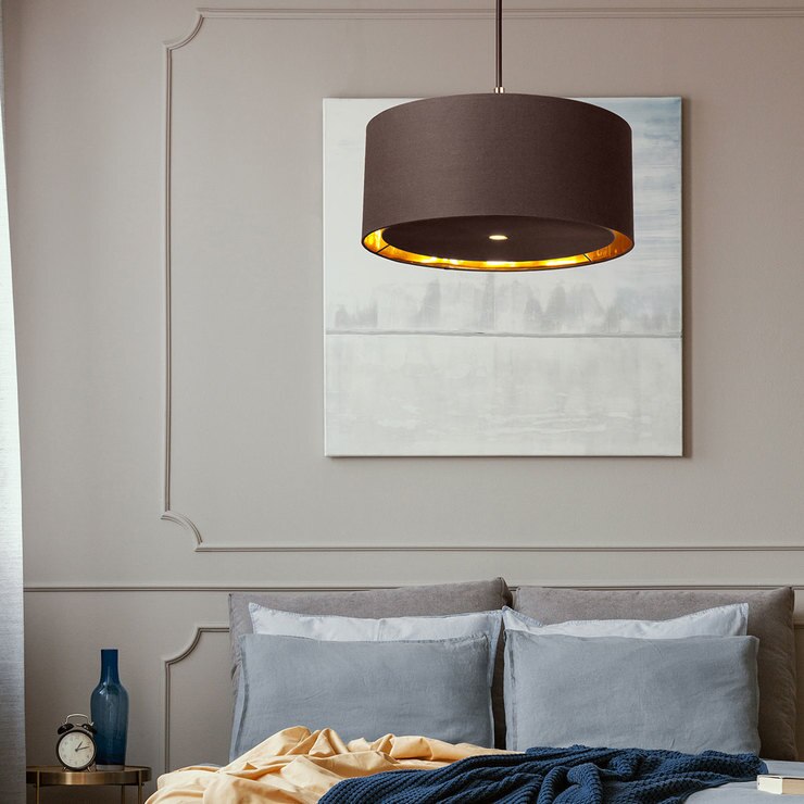 Elstead Balance 4light Extra Large Pendant Ceiling Light In Brown With Polished Brass Accents Costco Uk Elstead Balance 4light Extra Large, Bedroom Ceiling Light Fixtures Uk