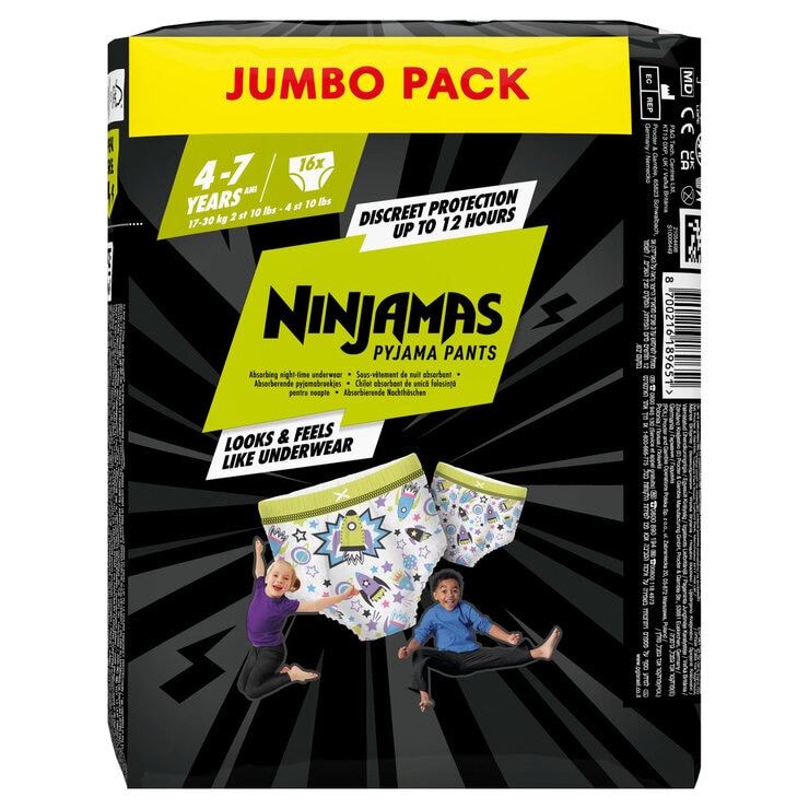 Pampers Ninjama Pants, Ages 4-7, 2 x 16 Pack