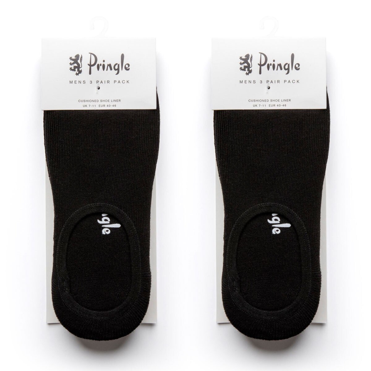 Pringle Men's 2 x 3 Pack Cushioned Invisible Socks in 3 Colours and
