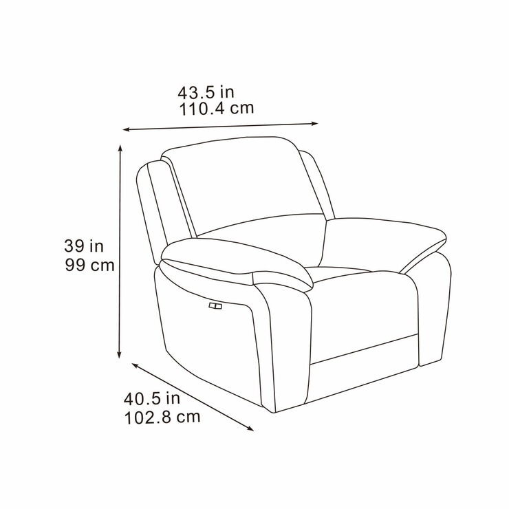 Belagio Grey Fabric Power Recliner Armchair