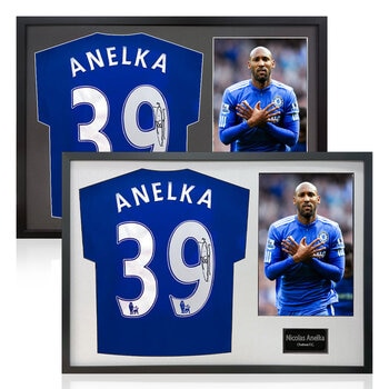 Nicolas Anelka Signed Framed Chelsea Football Shirt including 1 Photo in 2 Options: White or Black Mount