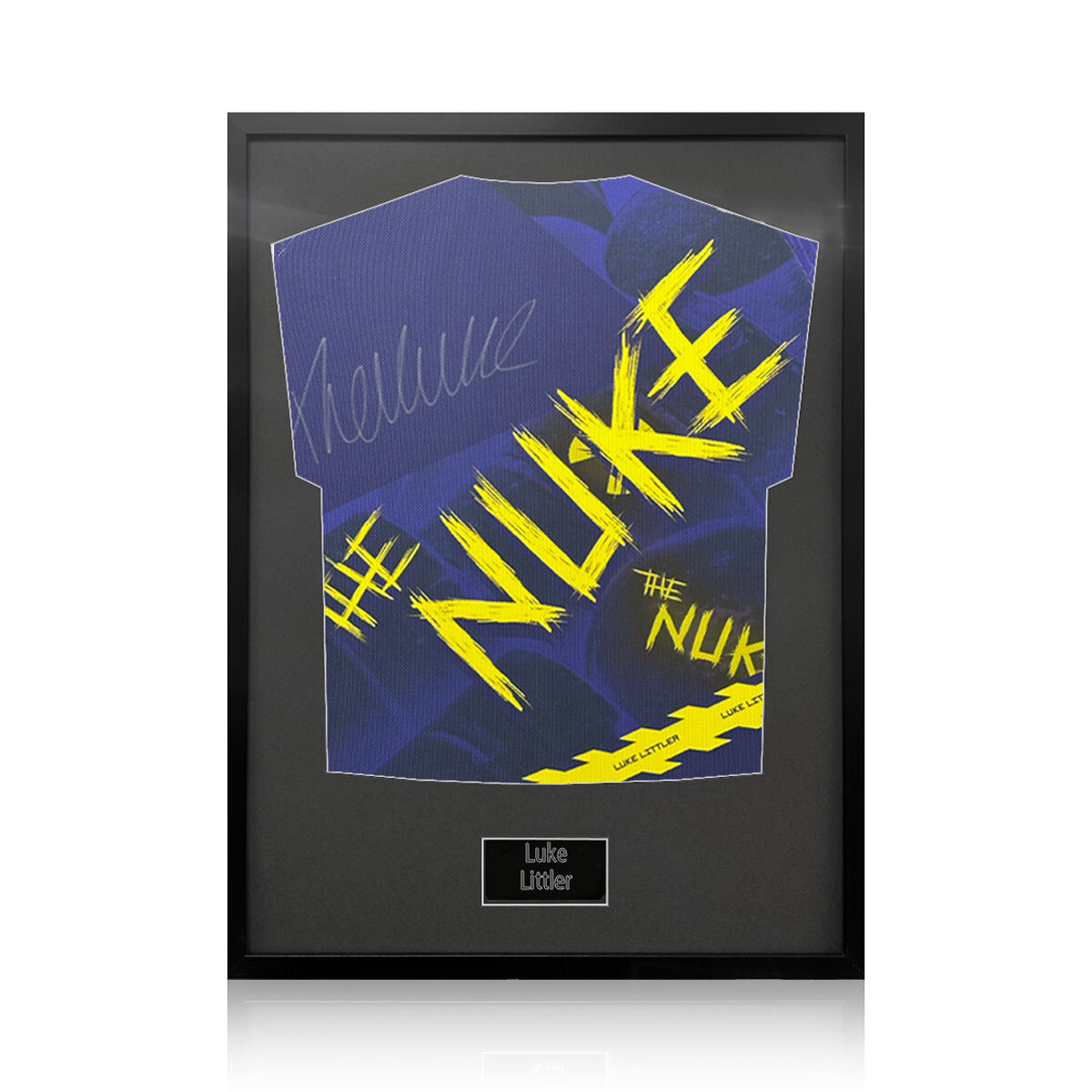 Luke Littler Signed Framed Darts Shirt with Black Mount