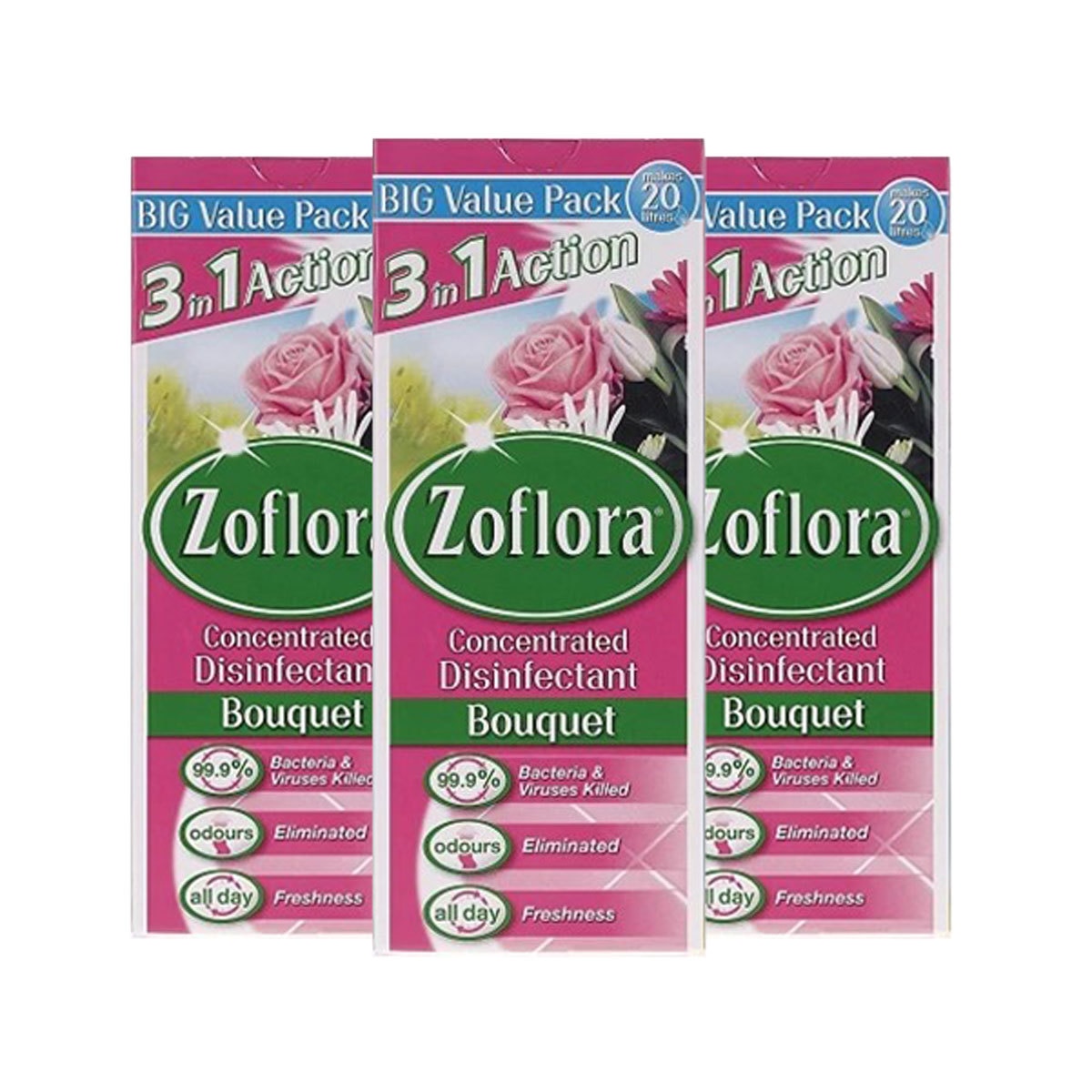 Zoflora Concentrated Disinfectant in Bouquet, 3 x 500ml