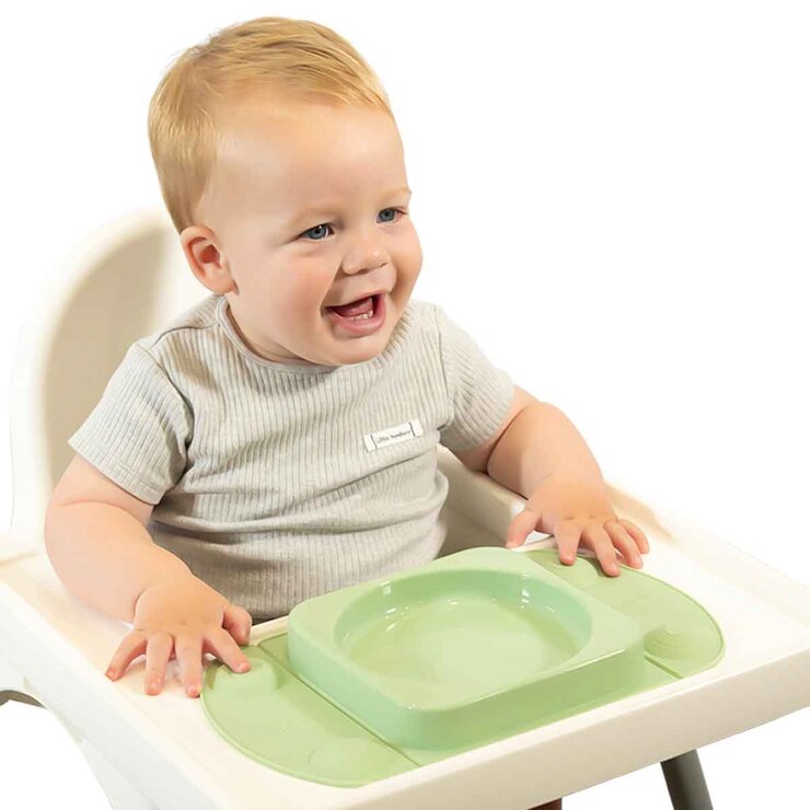 EasyTots EasyMat MiniMax Open Suction Weaning Plate in Sage EasyTots EasyMat MiniMax Open Suction Weaning Plate in Sage